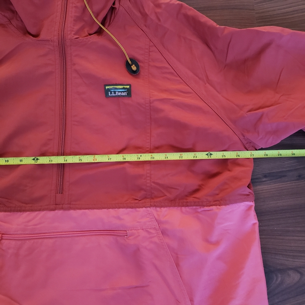Womens Sz 2X L.L. Bean Rust Coral & Pink Hooded Anorak Jacket - Picture 4 of 7